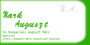 mark auguszt business card